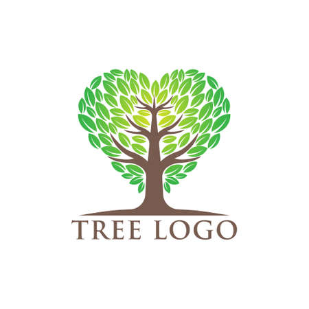 Tree Logo design vector illustration. Abstract Tree Logo vector in creative design concept for nature, agriculture and farm business. Tree Logo, icon, sign and symbol vector design illustration.のイラスト素材