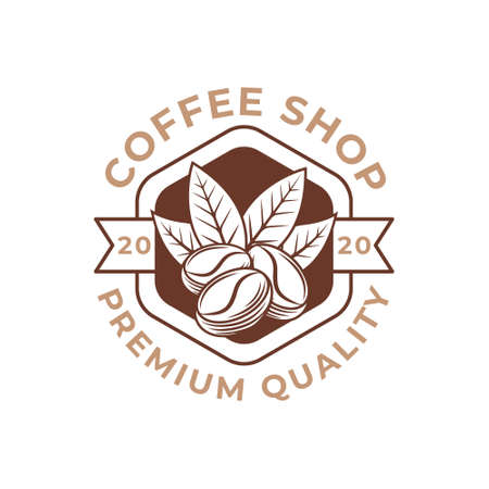 Coffee Logo design vector illustration. Retro Vintage Coffee Logo vector design concept for cafe and restaurant emblem. Coffee Shop vector design for Logo, icon, label, badge, sign and symbol.のイラスト素材