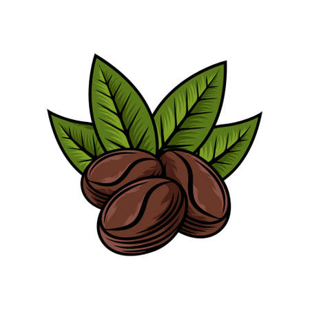 Coffee Beans Logo design vector illustration. Vintage Coffee Beans Logo vector design concept for cafe and restaurant. Abstract Coffee Bean vector design for Logo, icon, label, badge, sign and symbolのイラスト素材