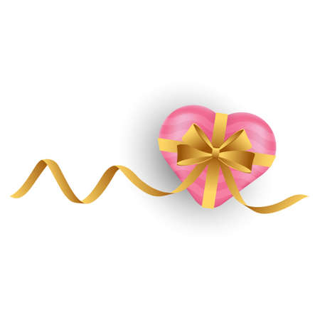 Gift Box vector with colorful box and ribbon isolated on white background. Realistic Gift Box vector illustration for Happy birthday, Christmas, New Year, Wedding or Valentine Day package conceptのイラスト素材