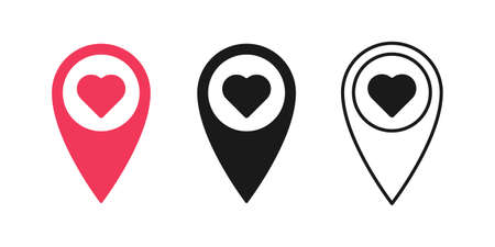 Set of Heart icon vector illustration template. Heart icon design collection. Love vector design...