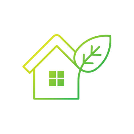Green Eco Home Logo Icon Vector design illustration. Ecology Home logo icon design concept vector template. Trendy Eco Smart House vector icon design for website, symbol, logo, icon, sign, app, UIのイラスト素材