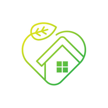 Green Eco Home Logo Icon Vector design illustration. Ecology Home logo icon design concept vector template. Trendy Eco Smart House vector icon design for website, symbol, logo, icon, sign, app, UIのイラスト素材