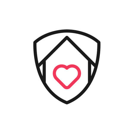 Stay at Home Logo Icon Vector design illustration. Home with Love icon design concept.のイラスト素材