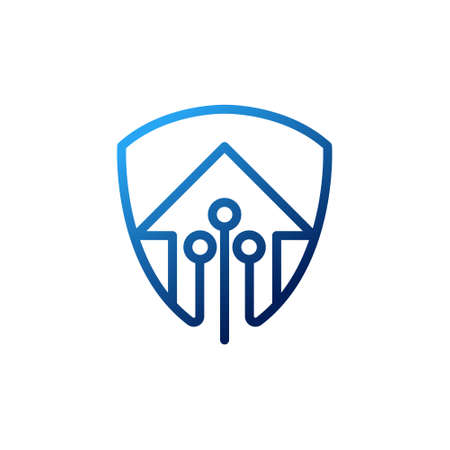 Home Security Logo Icon vector design illustration. Home Security with Shield Logo icon design...