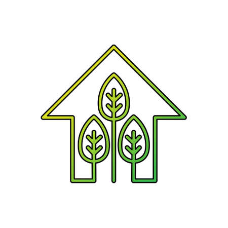 Green Eco Home Logo Icon Vector design illustration. Ecology Home logo icon design concept vector template. Trendy Eco Smart House vector icon design for website, symbol, logo, icon, sign, app, UIのイラスト素材