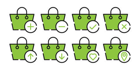 Shopping Bag icon Vector Illustration. Shopping Bag vector icon design for e-commerce, online store and marketplace. Shopping Bag icon vector for website, mobile, logo, symbol, button, sign, appのイラスト素材