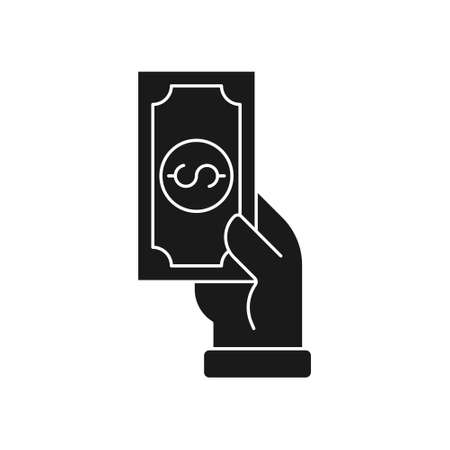 Money with Hand icon Vector Illustration. Money Cash on Hand icon vector design concept for Payment, Finance, Currency and Trading Business. Dollar Money icon for website, symbol, icon, sign, App UIのイラスト素材