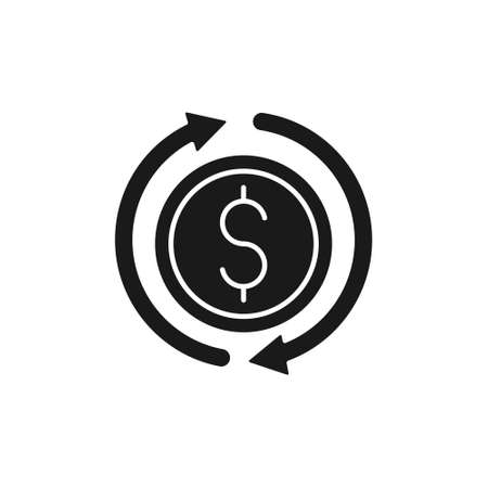 Money Cash Back icon Vector Illustration. Cash Back bonus, return money, cash back rebate icon design concept for e-commerce, online store and marketplace website, mobile, logo, symbol, sign, appのイラスト素材