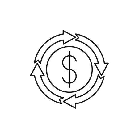 Money Cash Back icon Vector Illustration. Cash Back bonus, return money, cash back rebate icon design concept for e-commerce, online store and marketplace website, mobile, logo, symbol, sign, appのイラスト素材