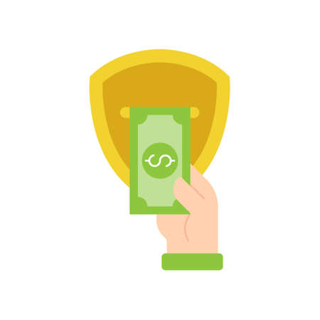 Secure Payment icon Vector Illustration. Payment Security and Safety with Shield icon vector design concept for Online Payment, Finance, and Mobile Banking website, symbol, icon, sign, App UIのイラスト素材