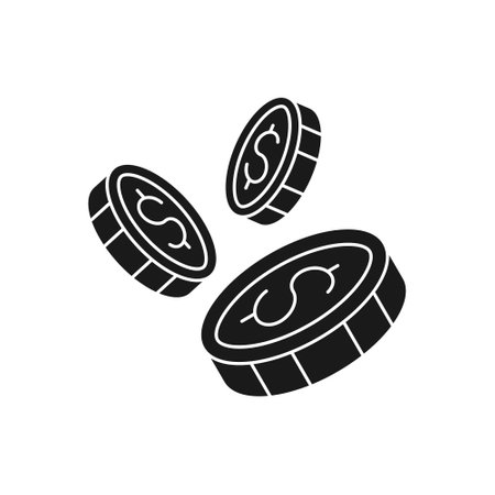 Coin icon Vector Illustration. Dollar Money Coin icon vector design concept for Payment, Finance, Currency and Trading Business. Money Coins vector icon flat design for website, symbol, sign, App UIのイラスト素材