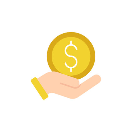 Money with Hand icon Vector Illustration. Money Cash on Hand icon vector design concept for Payment, Finance, Currency and Trading Business. Dollar Money icon for website, symbol, icon, sign, App UIのイラスト素材