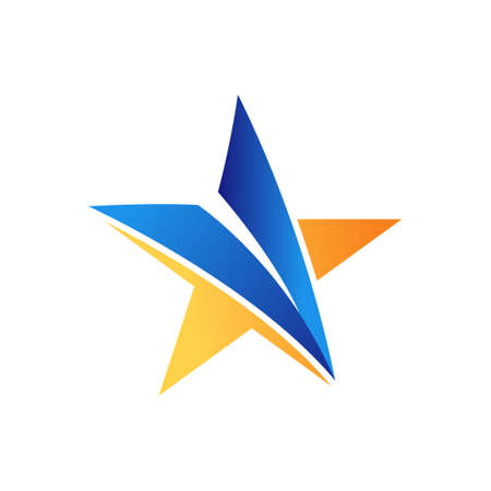 Abstract Star Logo icon Design Vector template. Simple and Elegant Star Logo design concept. Star Logo icon vector design template for business, branding, company, website, symbol, corporate, logo.のイラスト素材
