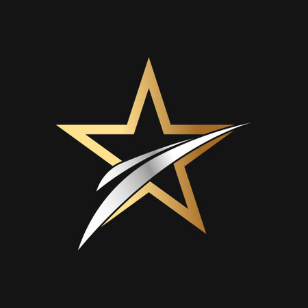 Abstract Star Logo icon Design Vector template. Simple and Elegant Star Logo design concept. Star Logo icon vector design template for business, branding, company, website, symbol, corporate, logo.のイラスト素材