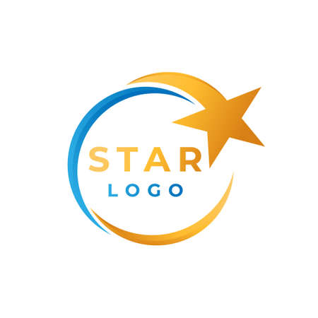 Abstract Star Logo icon Design Vector template. Simple and Elegant Star Logo design concept. Star Logo icon vector design template for business, branding, company, website, symbol, corporate, logo.のイラスト素材