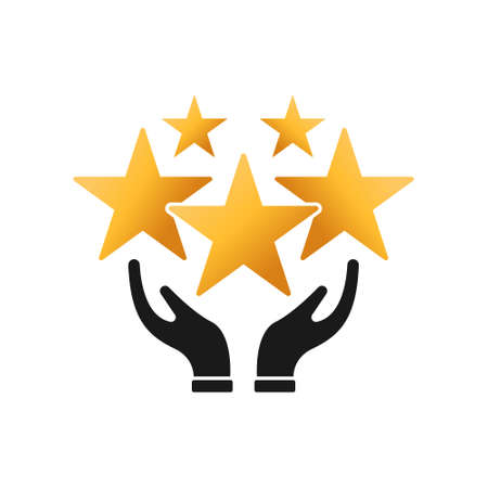 Rating, Review, or feedback icon vector illustration. Customer rating icon vector design template. Customer Review Feedback with Star vector icon design for website, symbol, logo, sign, app, UI.のイラスト素材