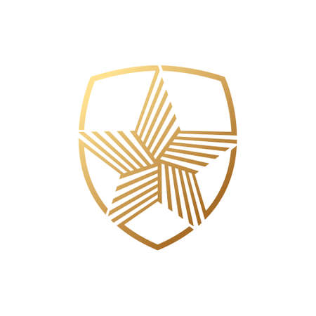 Abstract Star Logo icon Design Vector template. Star Logo with Shield design concept. Star Logo icon vector design template for business, branding, company, website, symbol, corporate, logo.のイラスト素材