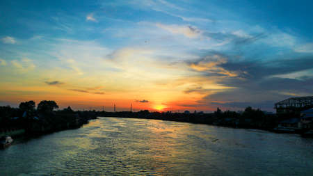 sunset in kalimantan selatan banjarmasin city