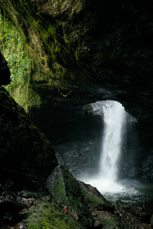 Big waterfall cave near Salento, Colombia