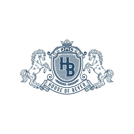 HORSE KING LOGO BADGEのイラスト素材