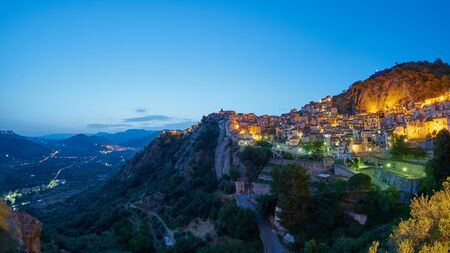 Villages of Sicily, panorama. Motta Camastraの写真素材