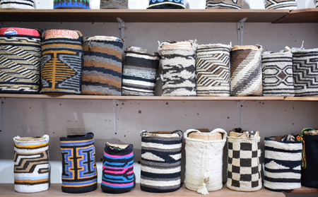 Handmade backpack, Wayuu cultureの写真素材