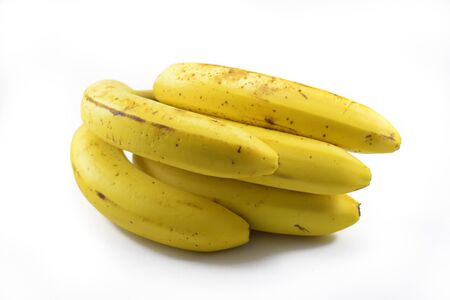 Bunch of bananas on white backgroundの写真素材