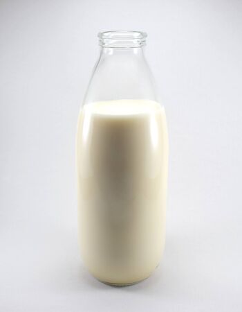 Bottle of soy milk on white backgroundの写真素材