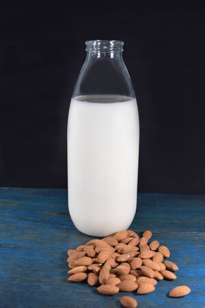 Bottle of almond milkの写真素材