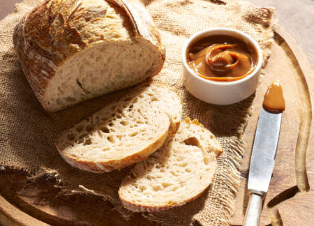 typical Latin American breakfast with homemade and sweet bread for a cool winter morningの写真素材