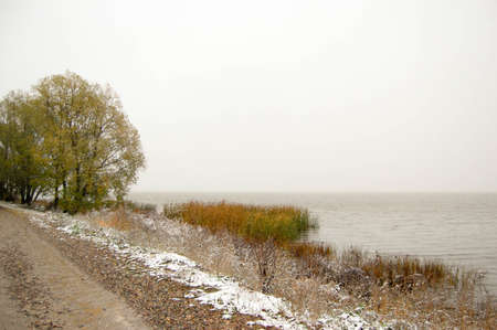 Winter shore of Lake Nero in Rostov the Great. Russiaの写真素材