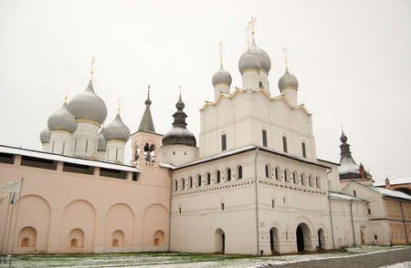 Rostov the Great, the city of the Golden Ring of Russia. Gates of the Church of the Resurrection of Christ and the Assumption Cathedral.の写真素材