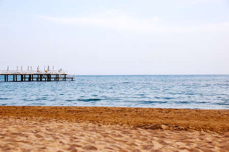 Pier, sea, sky, sand, summerの写真素材