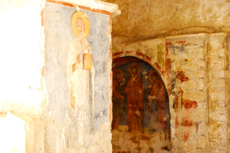 Ancient icons, fresco in the church of nicholasのeditorial素材