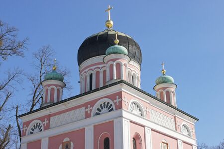 Old Russian Church, Alexandrowka Village, Potsdam, Germany, Europeの写真素材