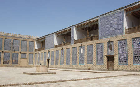 Palace Toshxovli, one of the attractions of Khiva, silk road, Uzbekistan, Central Asiaのeditorial素材