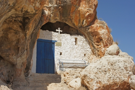 Old cave church, located in the dry area close to Protaras, Cyprus, South Europeのeditorial素材