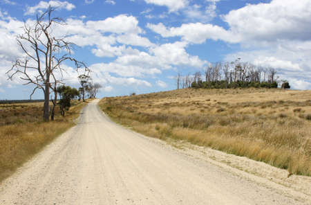 Typical dirt road in the north of Tasmania, Australiaの写真素材