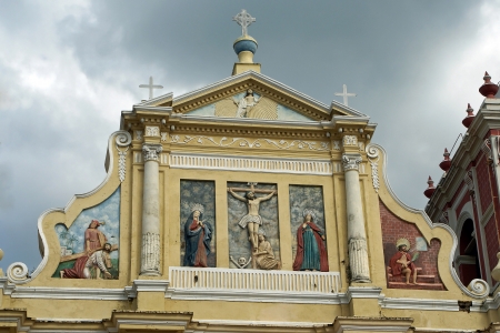Portal of the El Calvario Church, Leon, Nicaragua, Central America の写真素材