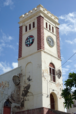 Steeple of the Anglican Church of Saint Georges , The church was destroyed during the hurican Ivan  Grenada, Caribbean の写真素材