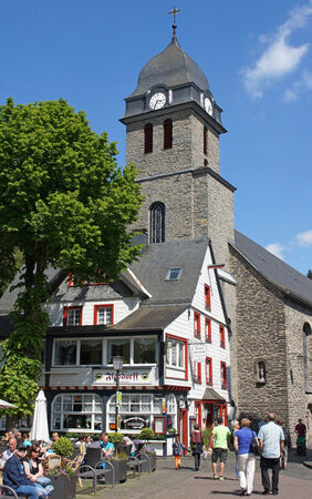 MONSCHAU, GERMANY - MAY 18, 2014  Typical village of the Eifel region on May 18, 2014 in Germany, Europeのeditorial素材