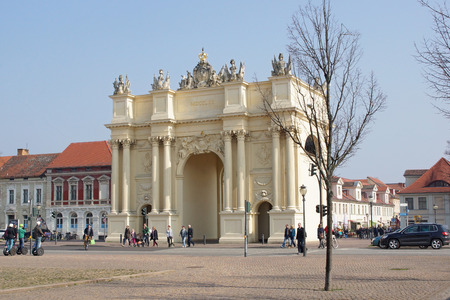 POTSDAM, GERMANY - MARCH 29, 2014  Gate to the historic city of Potsdam on March 29, 2014 in Germany, Europeのeditorial素材
