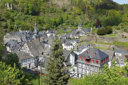 MONSCHAU, GERMANY - MAY 18, 2014  Typical village of the Eifel region on May 18, 2014 in Germany, Europeのeditorial素材