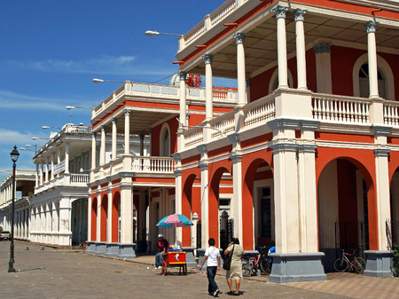 GRANADA, NICARAGUA - NOVEMBER 11, 2007  Characteristic scenery of the historic district of Granada on November 11, 2007 in Nicaragua のeditorial素材