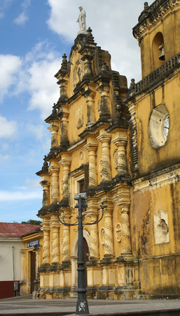 LEON, NICARAGUA - NOVEMBER 9, 2007  Portal of the Church La Recoleccion on November 9, 2007 in Leon, Nicaragua, Latin Amerikaのeditorial素材