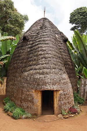 Traditional houses of Dorze people, Ethiopia, Africaのeditorial素材