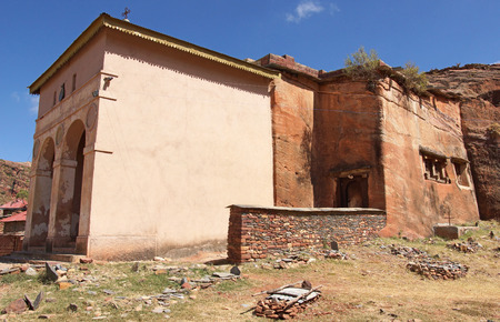 Monolithic church Abreha Atsbeha, Tigray, Ethiopia, Africaの写真素材