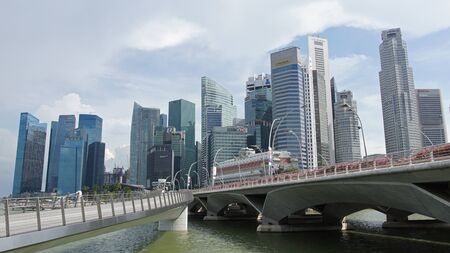 SINGAPORE, ASIA - MAY 14, 2015: Skyline of the metropolis Singapore on May 14, 2015 in Singapore, Asiaのeditorial素材