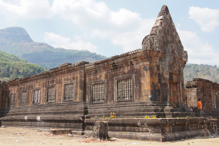 WAT PHU CHAMPASAK, LAOS - FEBRUARY 22, 2016: Temple Wat Phu Champasak, historical site and sights of Laos on February 22, 2016 in Laos, Asiaのeditorial素材